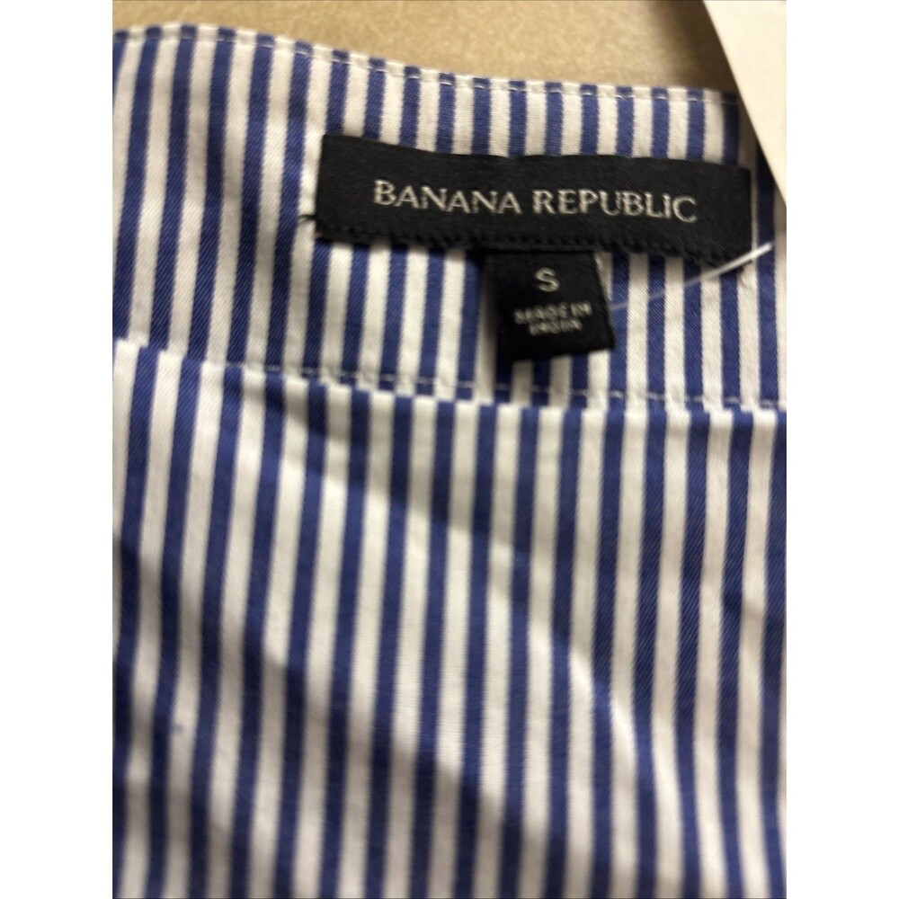 Banana Republic Blue And White Striped top With Side Ties- womens Size Small NWT - Picture 8 of 8